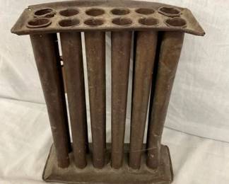 EARLY 11" TIN CANDLE MOLD