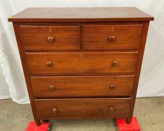 1850'S WALNUT 2 OVER 3 CHEST