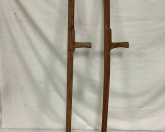 52IN. HANDMADE WOODEN CRUTCHES