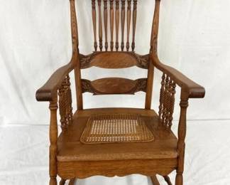 OAK CARVED LADIES ROCKER
