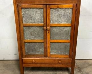 PRIM. 12 TIN PIESAFE W/ DRAWER
