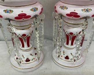 LUSTER LAMPS W/ GLASS PRISOMS