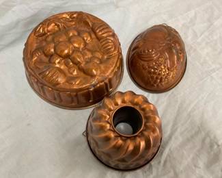 7-10" COPPER WARE MOLDS/PANS