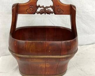 WOODEN RICE BUCKET 15X19