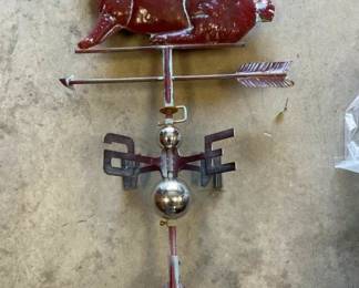 COPPER RABBIT WEATHER VANE
