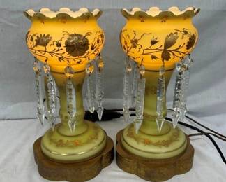 14" VICTORIAN LUSTER LAMPS