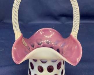 8" FENTON COIN DOT BASKET