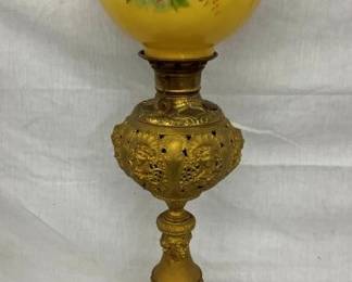 33" VICTORIAN HANDPAINTED PARLOR LAMP
