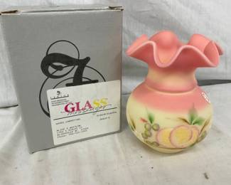 7" FENTON BERMESE ARTIST SIGNED VASE