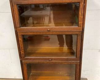 OAK 3 STACK LAWYERS BOOKCASE