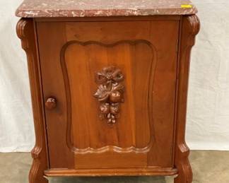 WALNUT VICT. WASHSTAND W/ CHOC . MARBLE