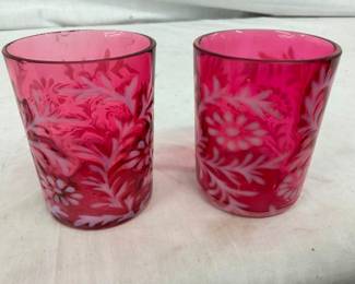 4" FENTON CRANBERRY GLASSES