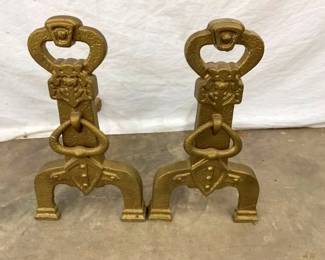 PAIR UNUSUAL ANDIRONS