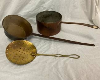 EARLY COPPER WARE POT/STRAINER