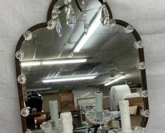 ORNATE ENTRANCE MIRROR W/ CANDLE