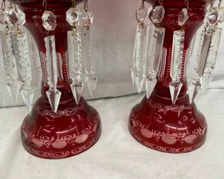 LUSTER LAMPS W/ GLASS PRISOMS