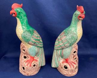 PAIR 10" 1920'S JAPANESE PARROTS