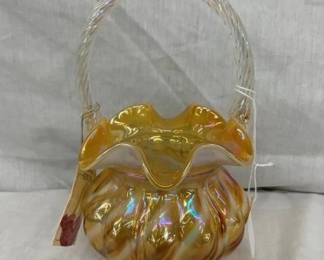 9" FENTON ARTIST SIGNED BASKET