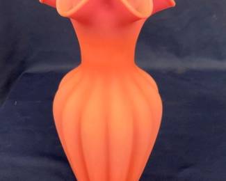 11" SATIN FENTON VASE