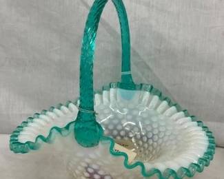 11" SILVERCREST FENTON HOBNAIL BASKET