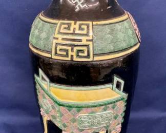 17" GREEK POTTERY EMB. VASE