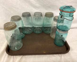 VARIETY JARS MASON,SILCO,BLUE/CLEAR