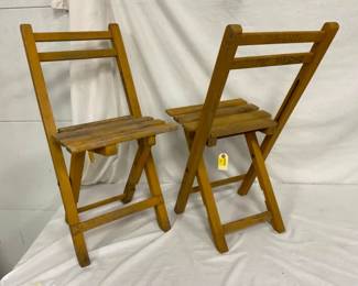 EARLY WOODEN FOLDING CHAIRS
