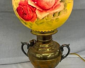 21" HANDPAINTED PARLOR LAMP