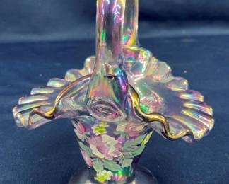 6" ARTIST SIGNED FENTON BASKET