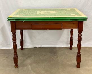 GREEN ENAMEL TOP KITCHEN TABLE