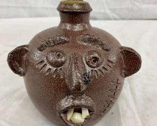 5" TURN & BURN D.B GARNER FACE JUG