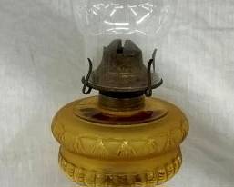 EARLY PATTERN GLASS OIL LAMP