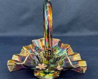 8" FENTON ARTIST SIGNED BASKET