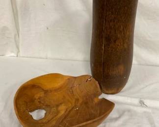 HANDMADE 8" OAK MORTER AND 20" BOWL