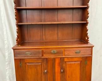 MEASURES 56X85 PEWTER HUTCH