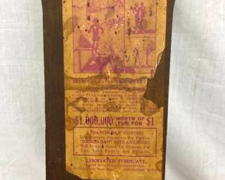 W/ ORIG. PAPER INSTRUCTION BACKING
