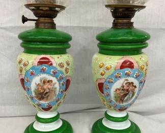 NICE PAIR MATCHING OIL LAMPS