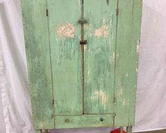 FLATWALL CUPBOARD W/ OLD GREEN PAINT