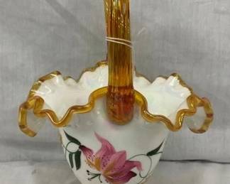 10" FENTON ARTIST SIGNED BASKET
