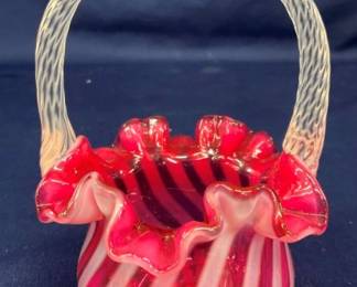 6" FENTON SWIRL BASKET