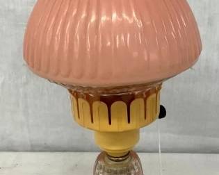 13" PINK PARLOR LAMP
