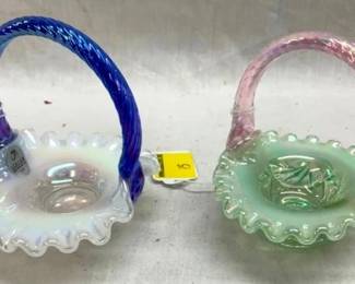 PAIR MINI FENTON BASKETS