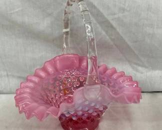 7" FENTON HOBNAIL BASKET