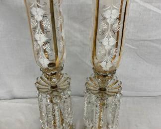 LUSTER LAMPS W/ GLASS PRISOMS
