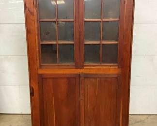 1800'S 12PANE VA CORNER CUPBOARD