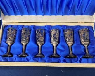 NICE STERLING SILVER WINE SET