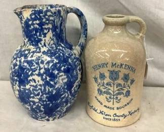 MCKENNA STONEWARE JUG, POTTERY PITCHER