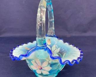 8" FENTON ARTIST SIGNED BASKET