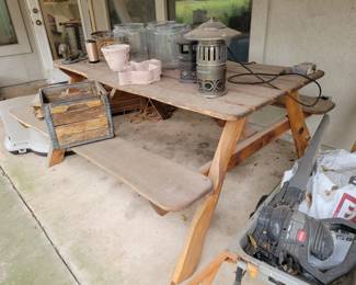 Rustic picnic table