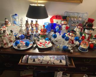 SNOWMEN!! Also. Mahogany Executive Desk.